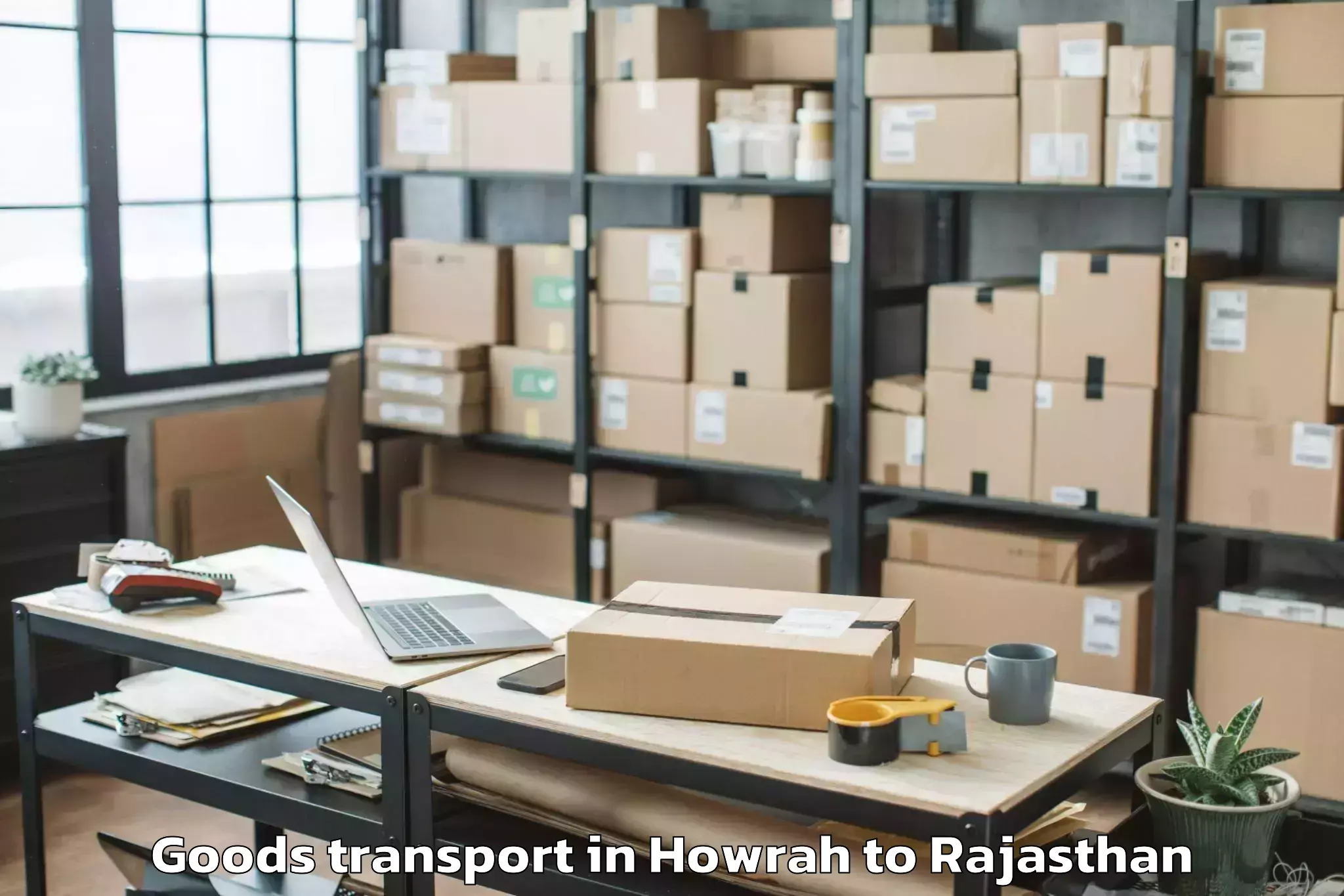 Hassle-Free Howrah to Malpura Goods Transport